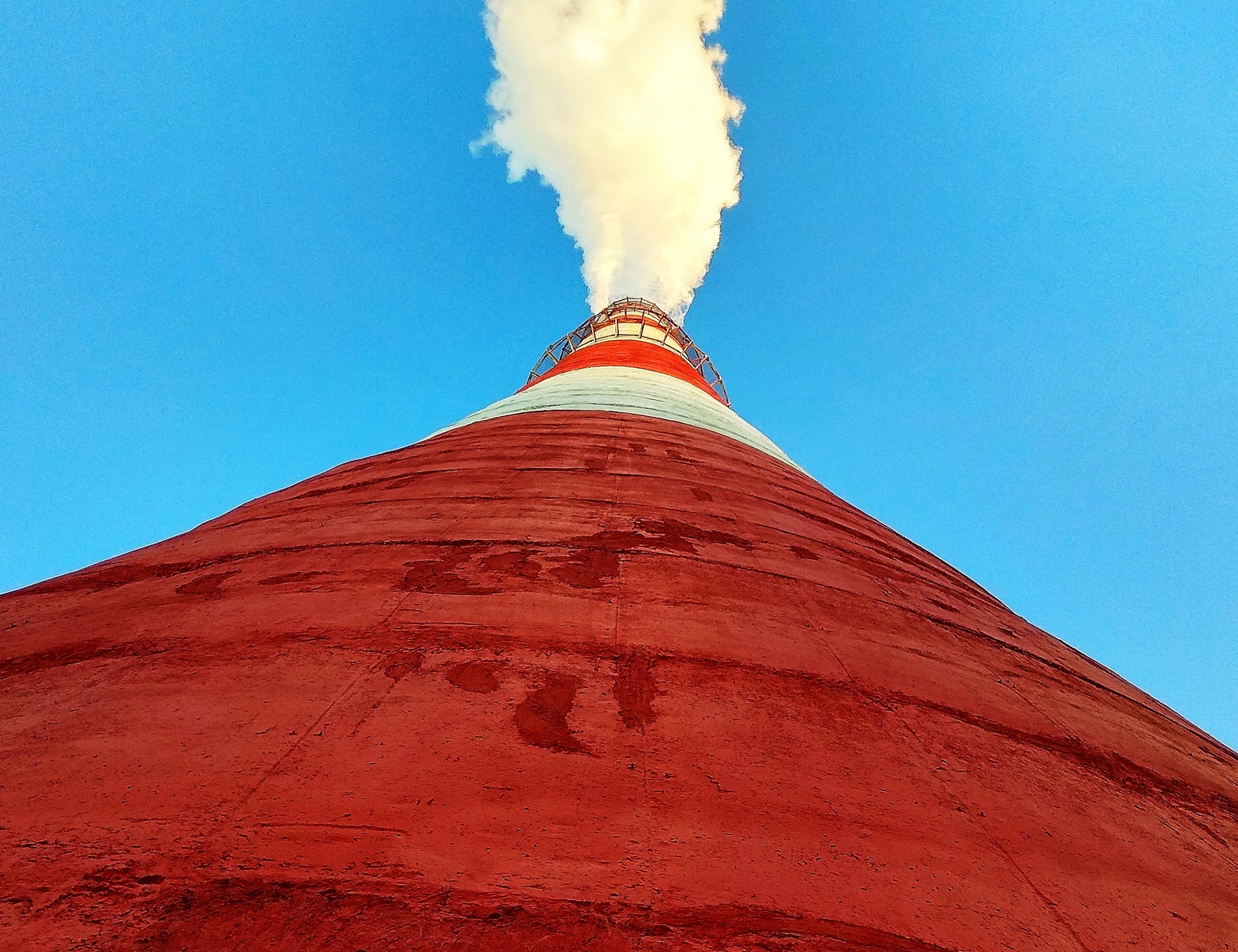 White sail .. in the blue sea. - My, Chimney, Power station