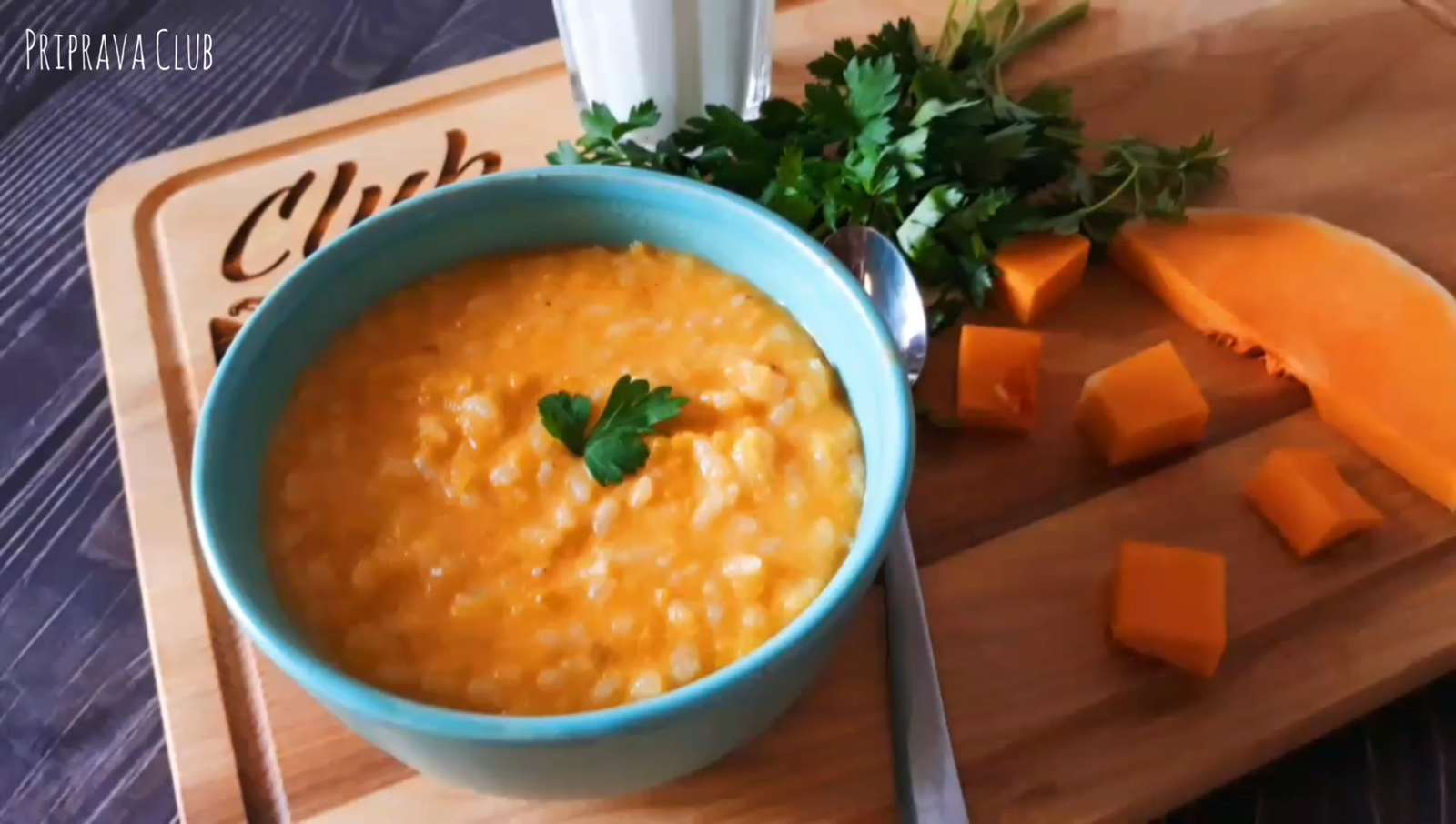 Pumpkin porridge with rice and cinnamon - My, Porridge, , Recipe, Cooking, Video