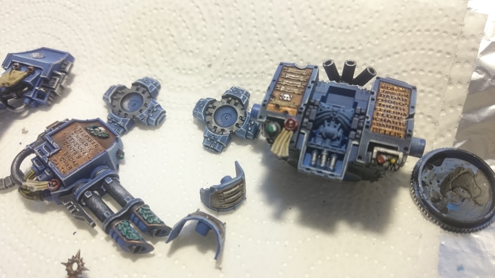 Coating No. 3. - My, Warhammer 40k, Wh miniatures, Ultramarines, Miniature, Painting miniatures, The photo, Longpost, Video