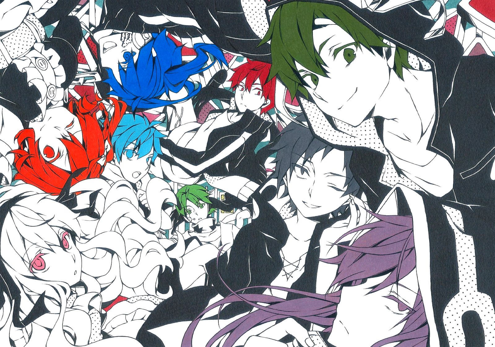 Mekakushi-dan - Anime, Not anime, Anime art, Mekakucity Actors, , Kagerou project, Pixiv