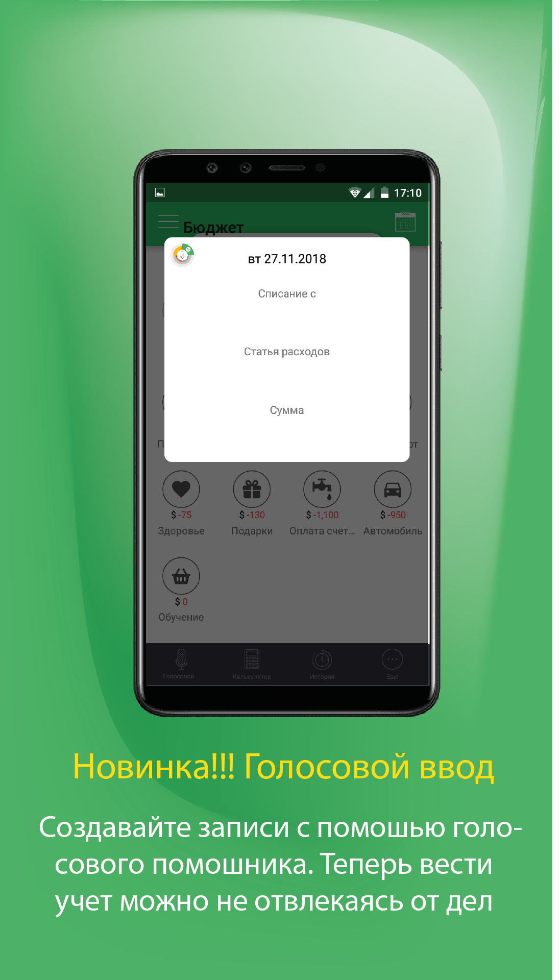 Accounting for income with voice control and a freebie for pick-ups - My, Android, Appendix, Longpost