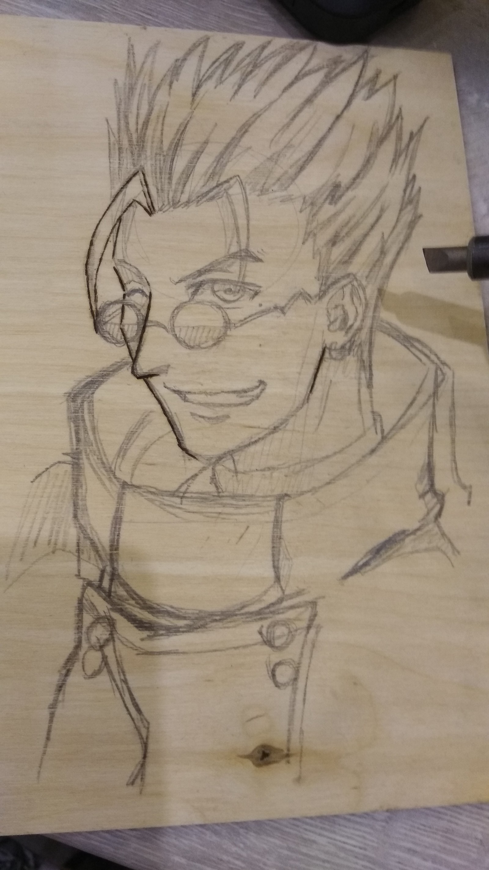 Friday's mine - My, Pyrography, Vash the Stampede, Anime, Longpost, Trigun