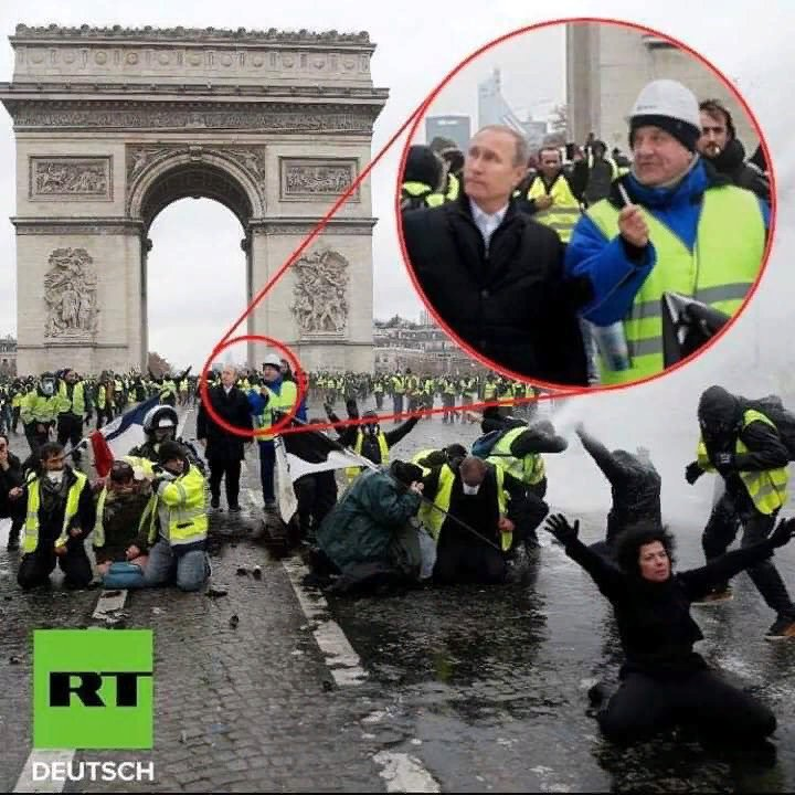A photo proving Moscow's participation in the events in Paris was published - Politics, Humor, Paris, Vladimir Putin