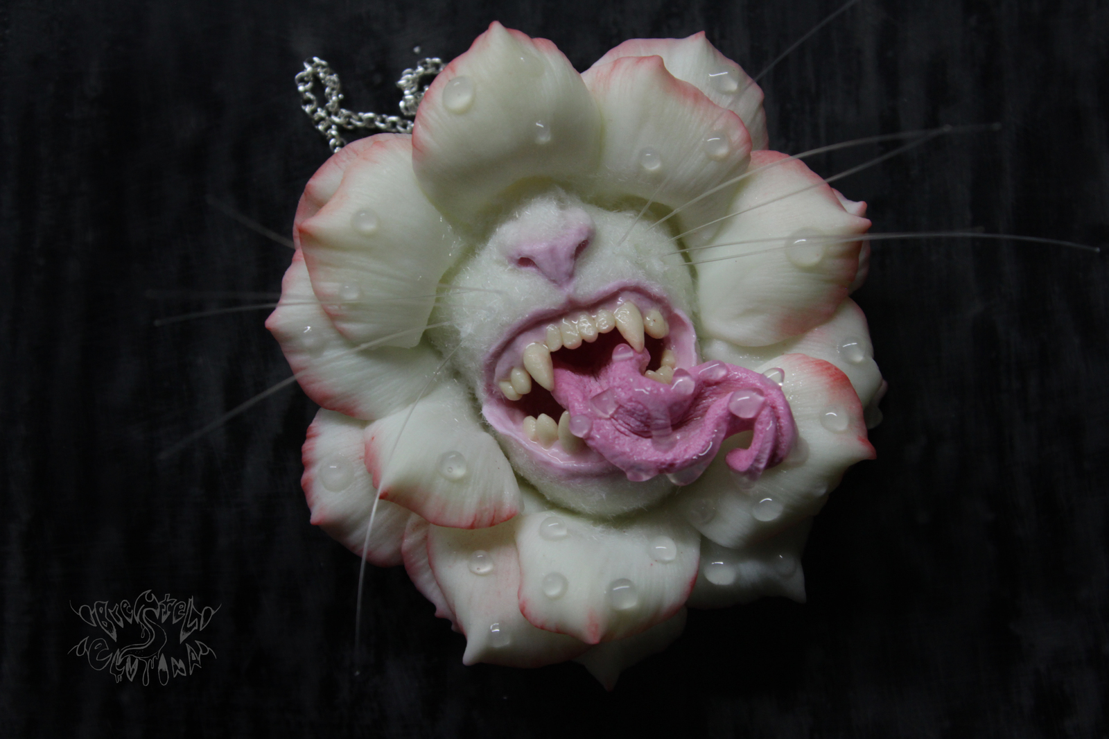 Symbiosis in polymer clay - My, Polymer clay, Symbiosis, Muzzle, Flowers, Kripota, Imitation