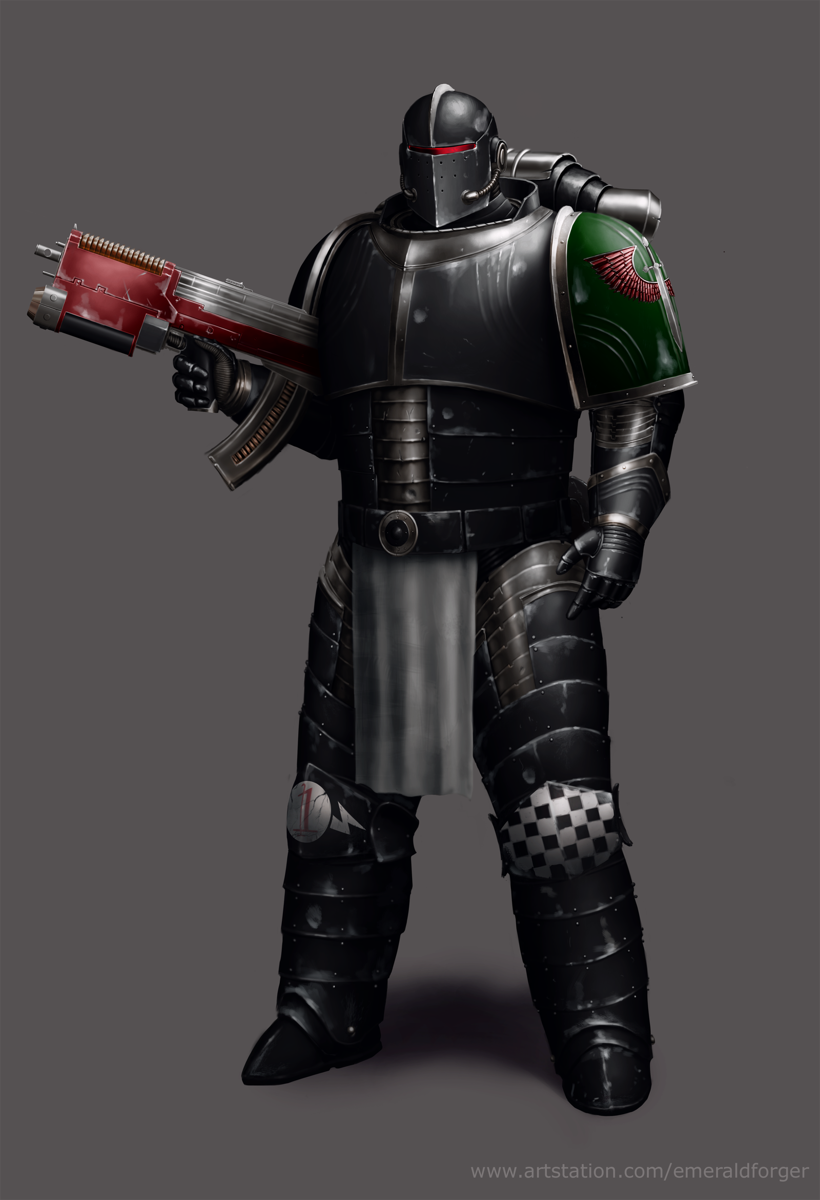 Dark Angels Legionnaire - My, Warhammer 40k, Horus heresy, Dark Angels, Concept, Adeptus Astartes, Space Marine