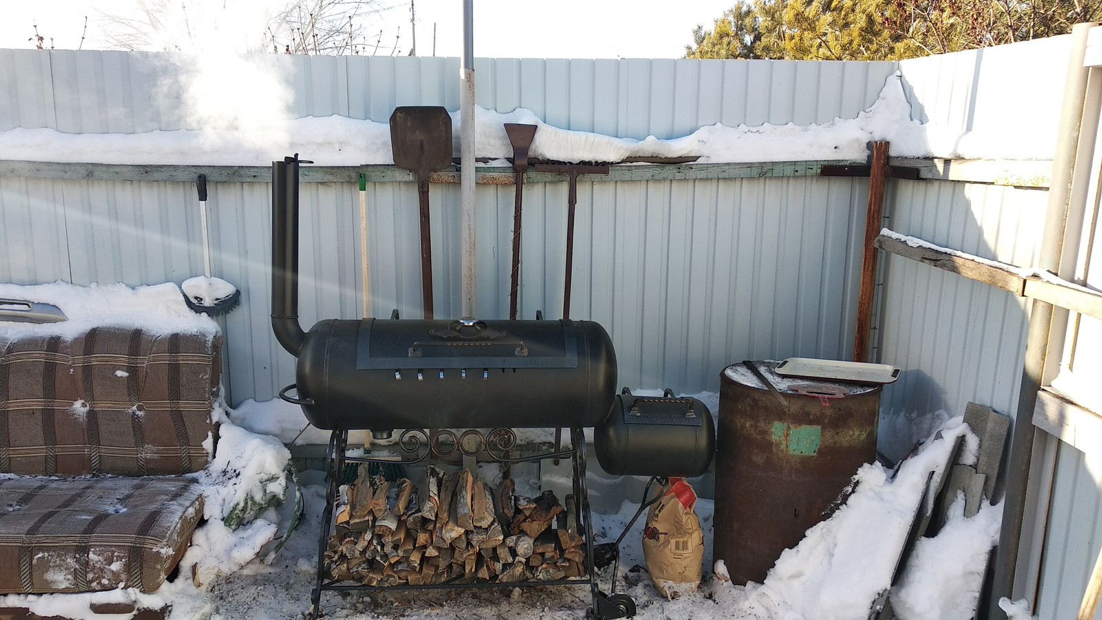 Brazier - My, Brazier, Shashlik, Longpost, Gas bottle