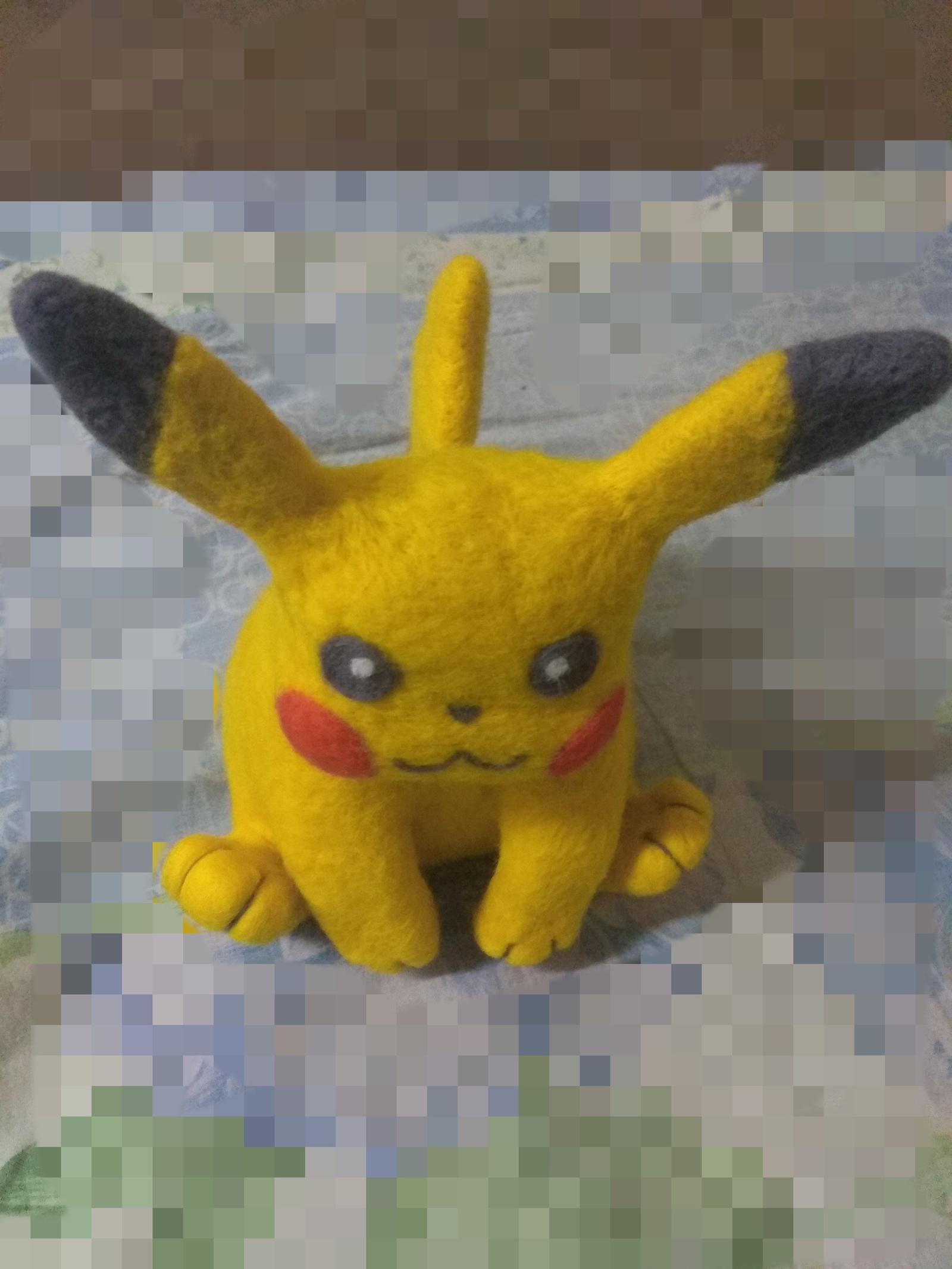 Felted Pikachu - My, Needlework without process, Dry felting, Pikachu, Pokemon, Longpost