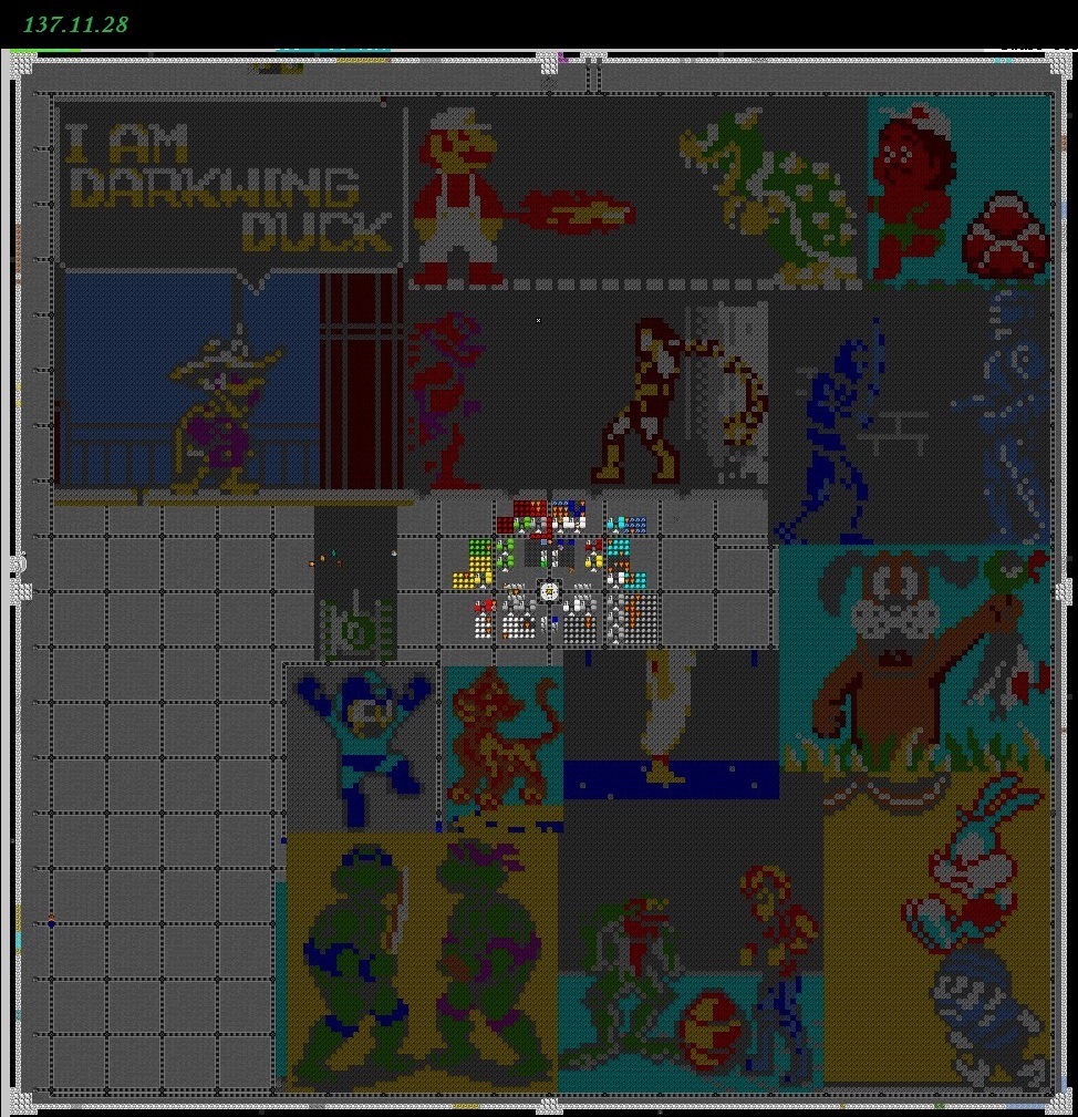 How I built pixel art in Dwarf Fortress. Part 7: Titan Invasion. - My, Computer games, Dwarf fortress, Leitstream, Mat, Longpost, Images