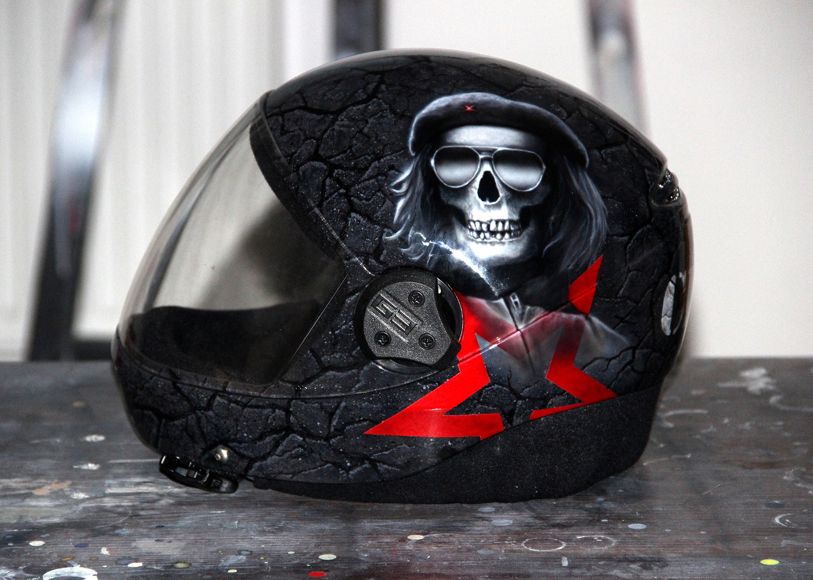 Airbrushing on the helmet Che - My, Airbrushing, Helmet, Che, Drawing, Painting, Scull, Art39inc, Longpost