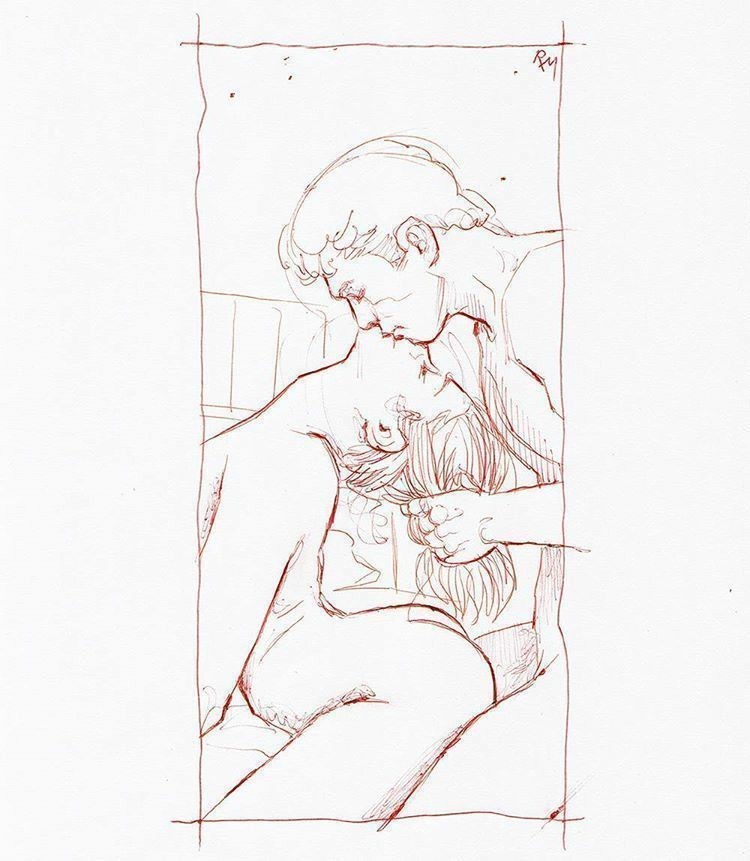 Erotic sketches - NSFW, Sketch, Sketch, 18+, Hand-drawn erotica, Erotic, Longpost
