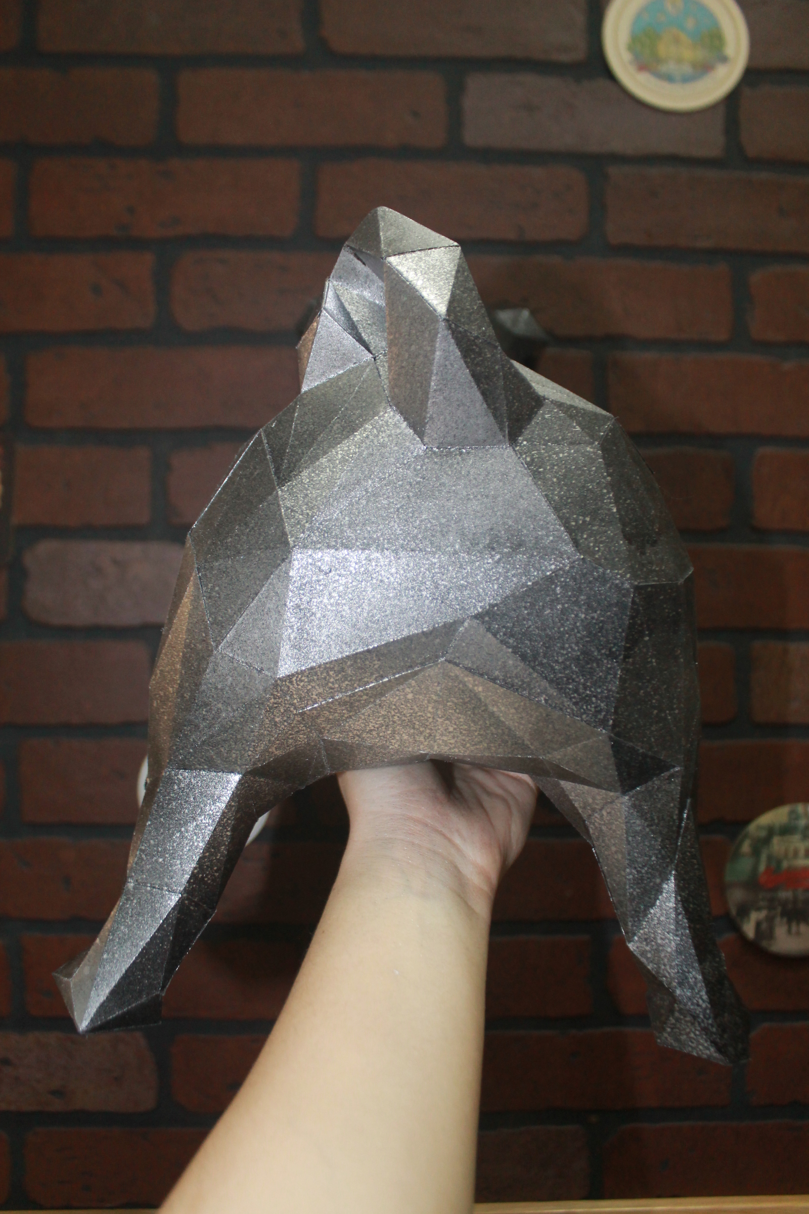 paper pug - My, , Polygonal shapes, Papercraft, Creation, Needlework without process, Longpost