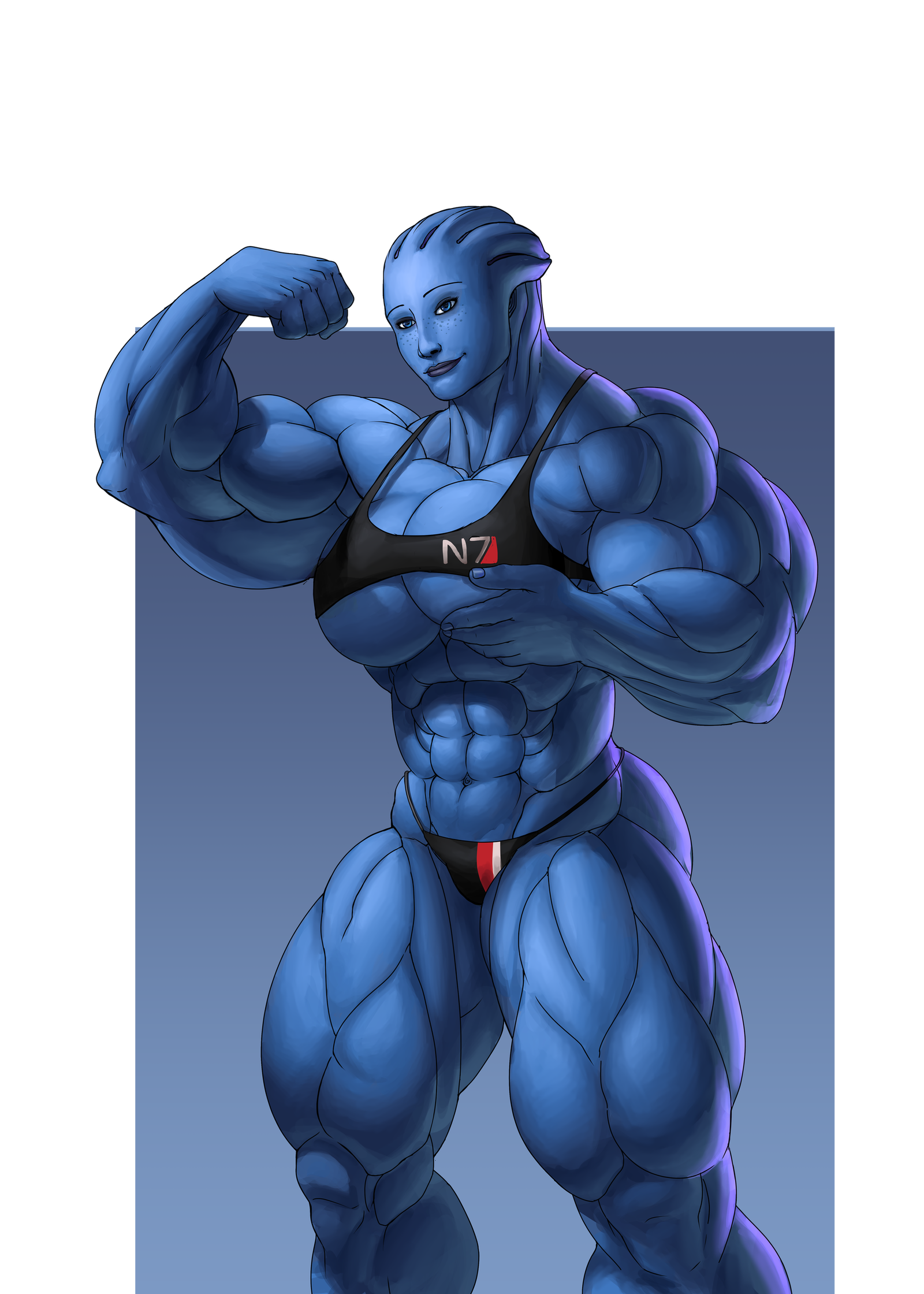 Liara T'soni - NSFW, Faogwolf, Крепкая девушка, Сну-Сну, Extreme muscles, Азари, Mass Effect, Liara T’Soni, Лиара ТСони