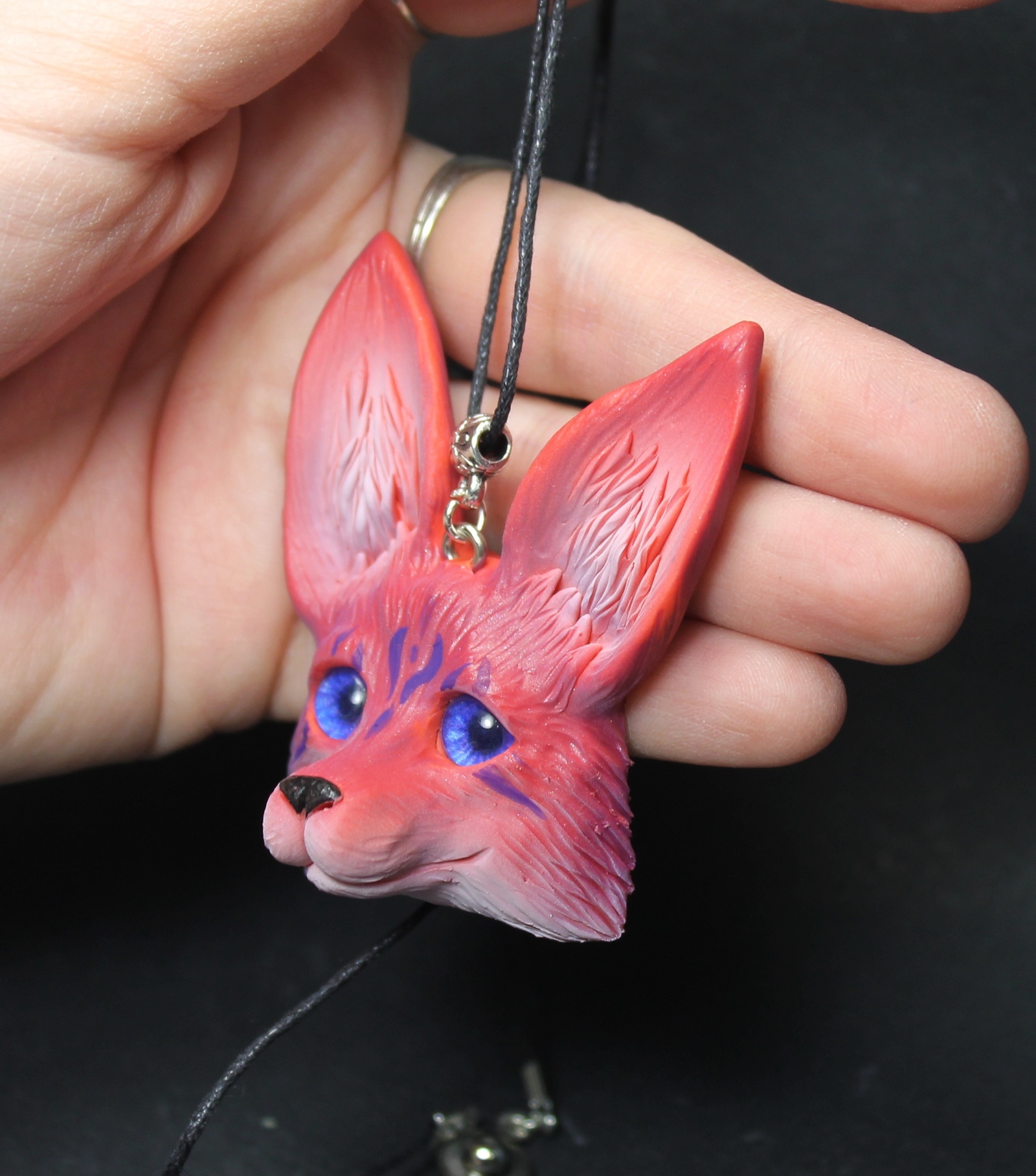 Another pendant - My, Needlework without process, Лепка, Polymer clay, Handmade, Fox, Handmade, Longpost