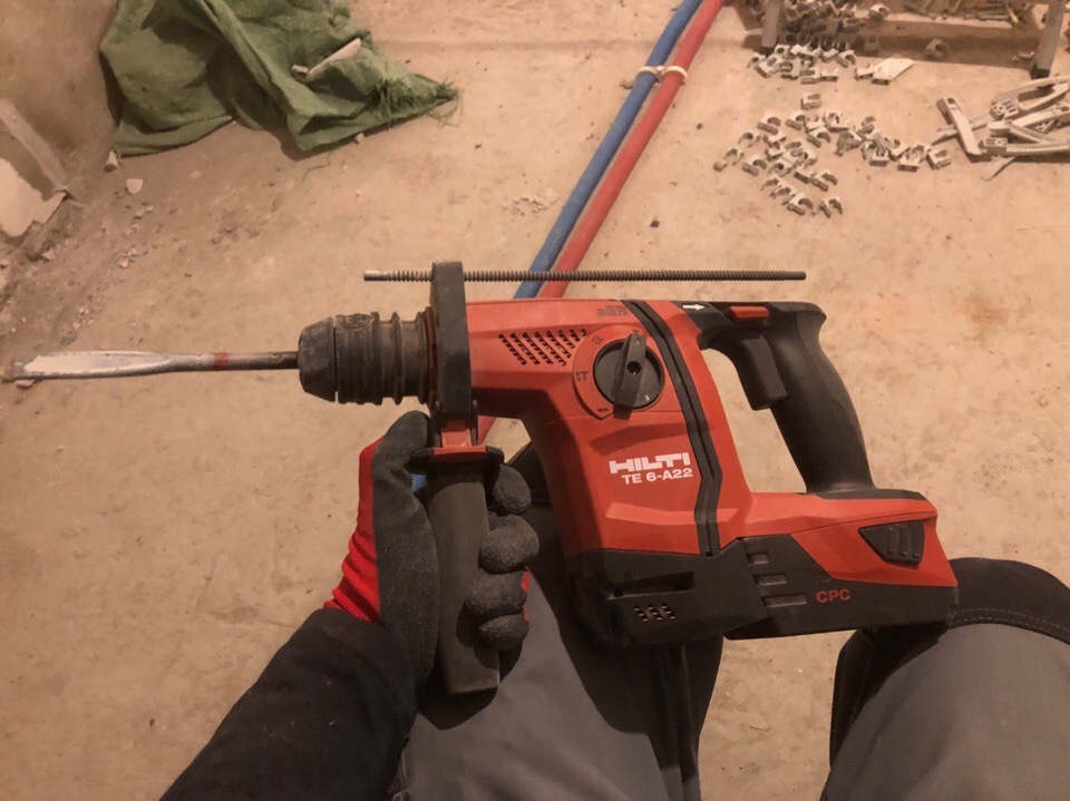 Hilti TE-6 a22. First day at work - My, Electrical installation, Hilti, Puncher, , Longpost