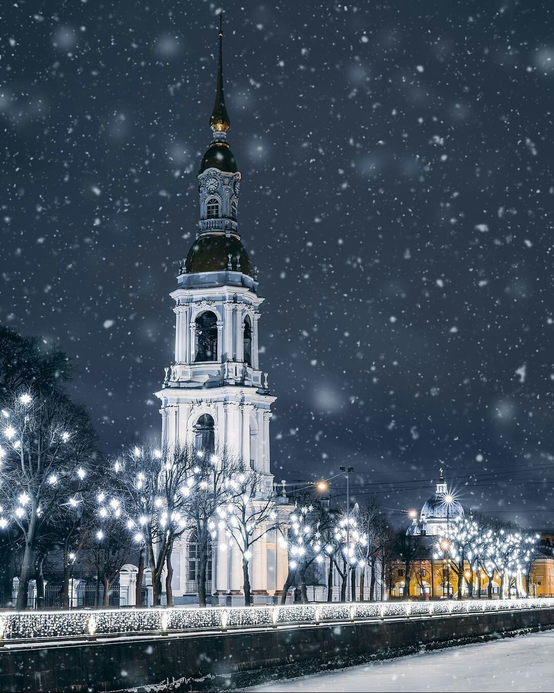 On the embankment of the Kryukov Canal, St. Petersburg - Saint Petersburg, The photo, Russia, beauty, Winter, Snow, Church, Religion, Longpost