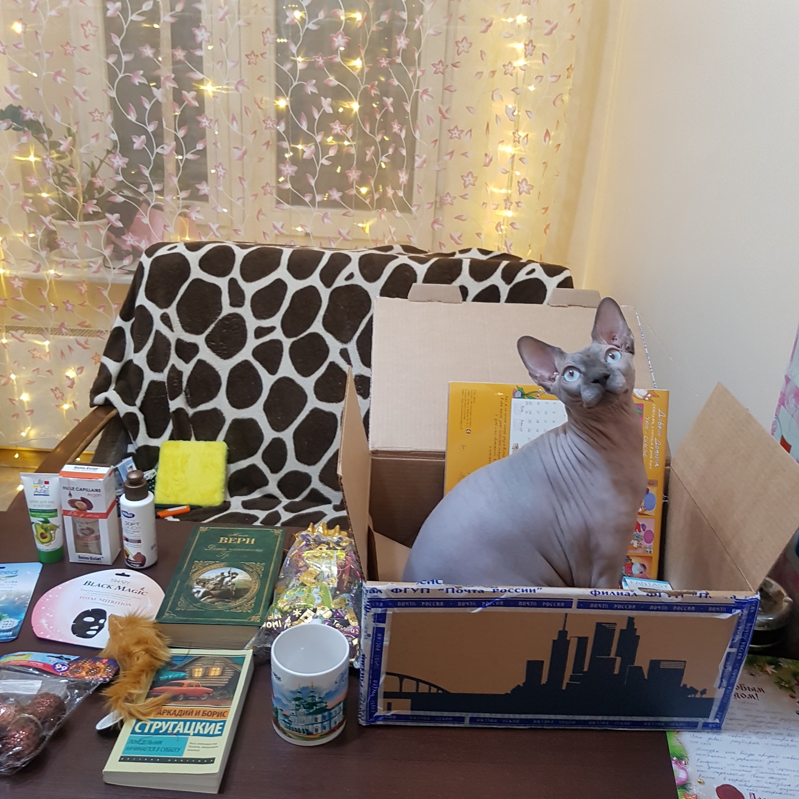 A gift from Tyumen to Moscow! Waited! - My, Gift exchange report, Gift exchange, Longpost, cat, Secret Santa