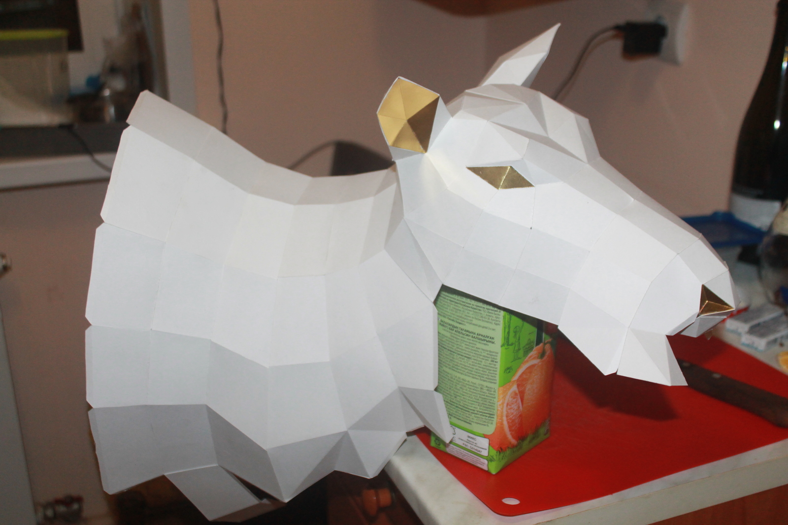 Deer made of cardboard. - My, Papercraft, Deer, Pepakura, Needlework with process, Longpost, Deer