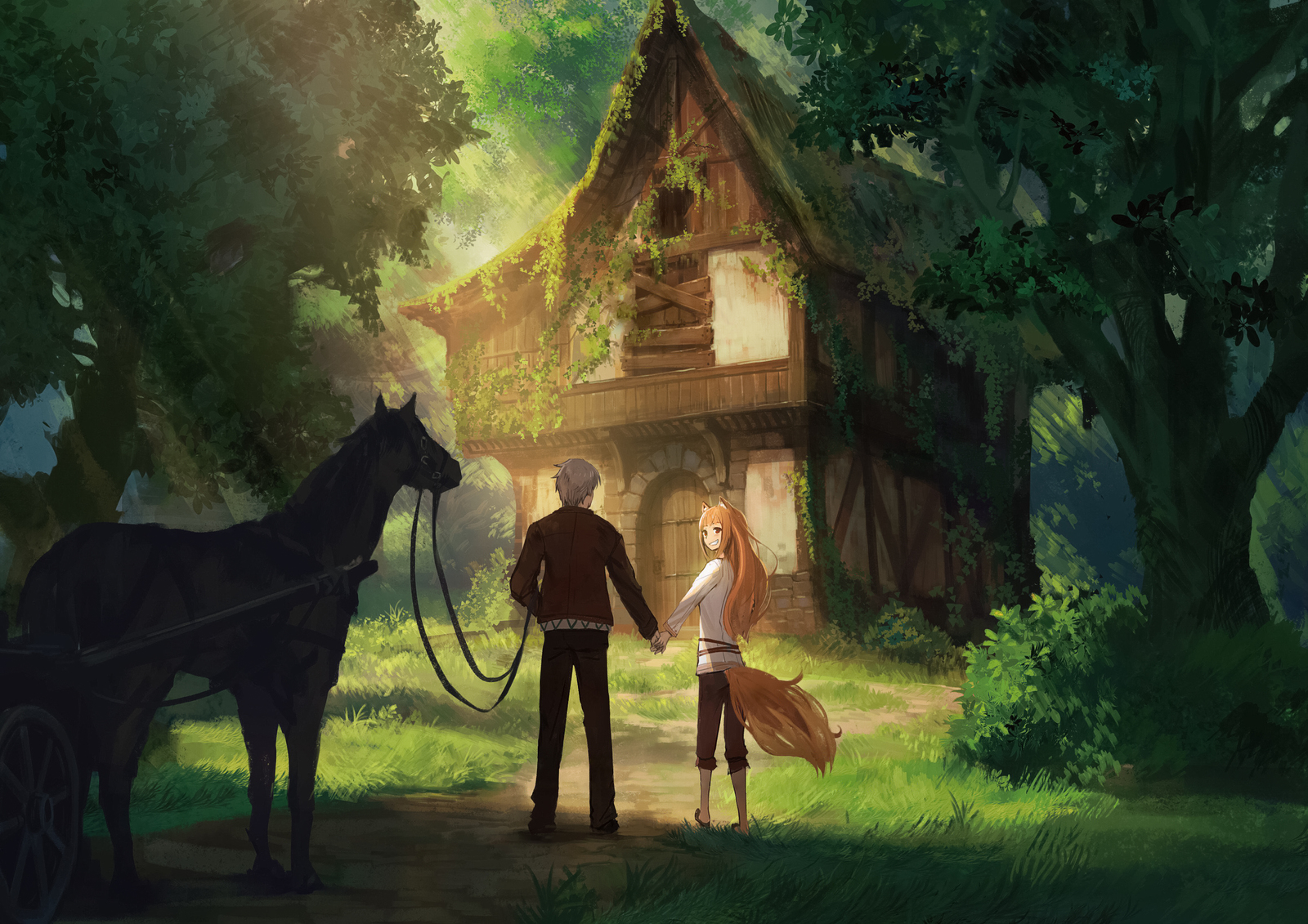 Spice & Wolf Art - Anime art, Spice and Wolf, Kraft lawrence, Anime, Horo holo, Holo