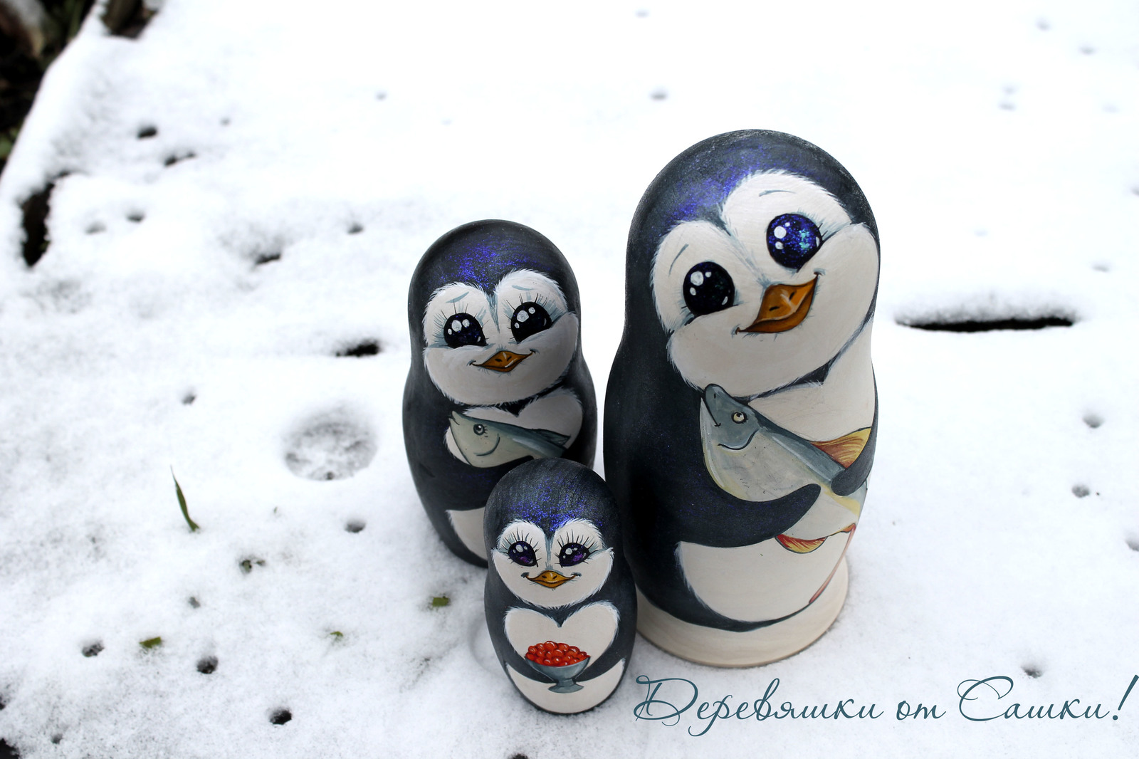 Wood from Sasha. - My, Pieces of wood from Sasha, Matryoshka, Panda, Painting on wood, Tumbler, Handmade, Handmade, Penguins, Longpost