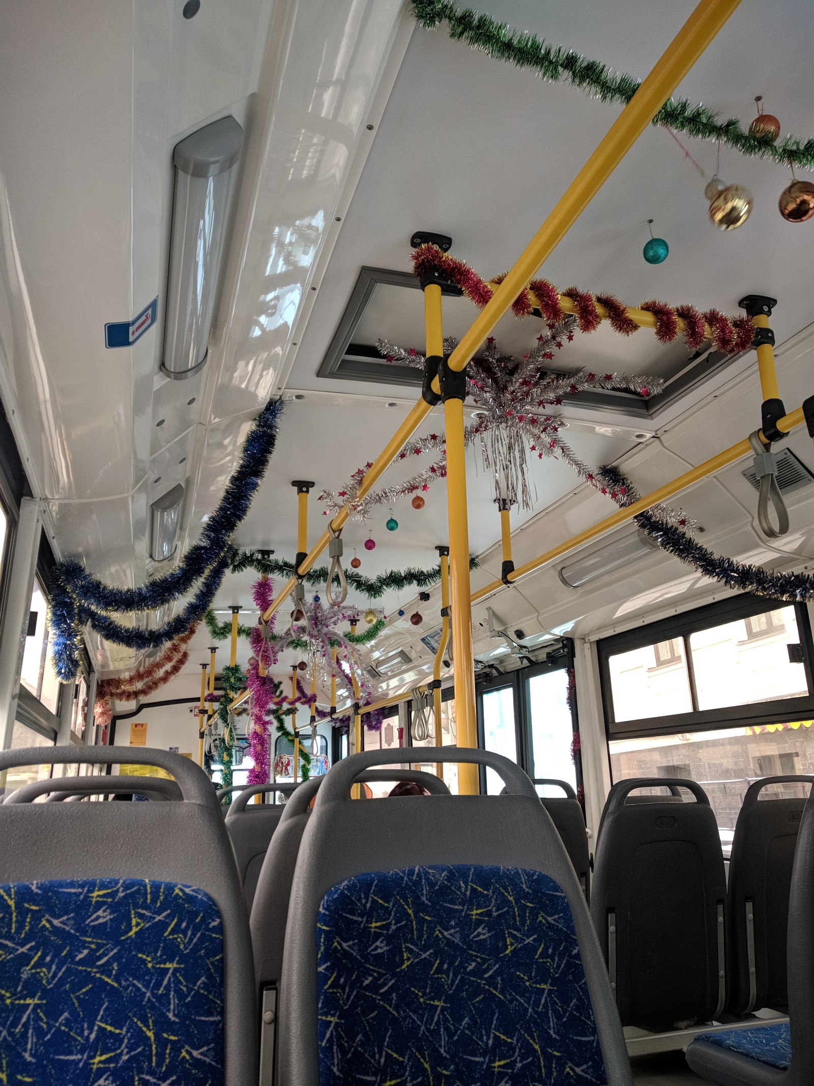 Ready for the New Year! - My, Public transport, Kazan, Preparing for the new year, New Year