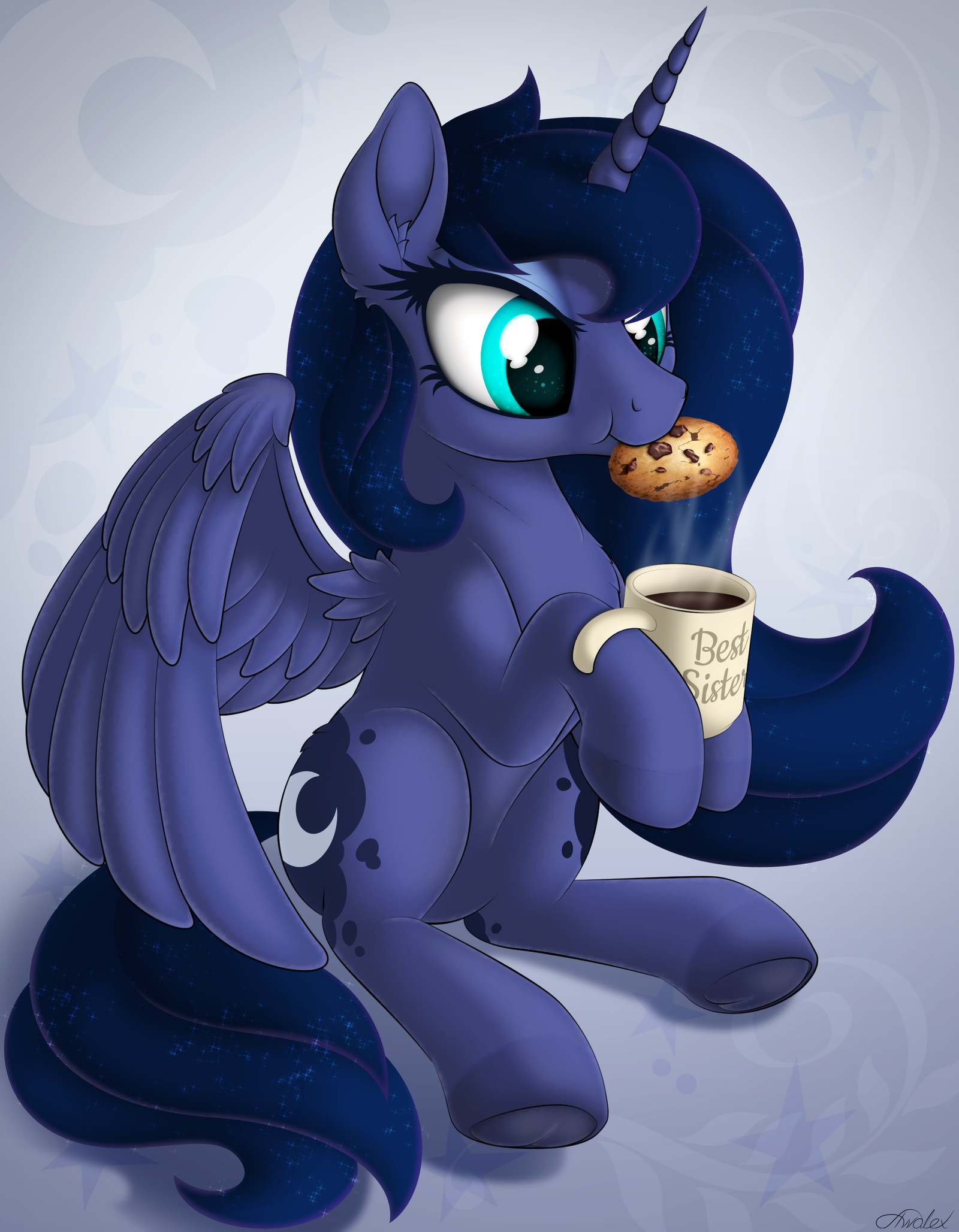 Midnight Breakfast - My little pony, PonyArt, Princess luna, Awalex