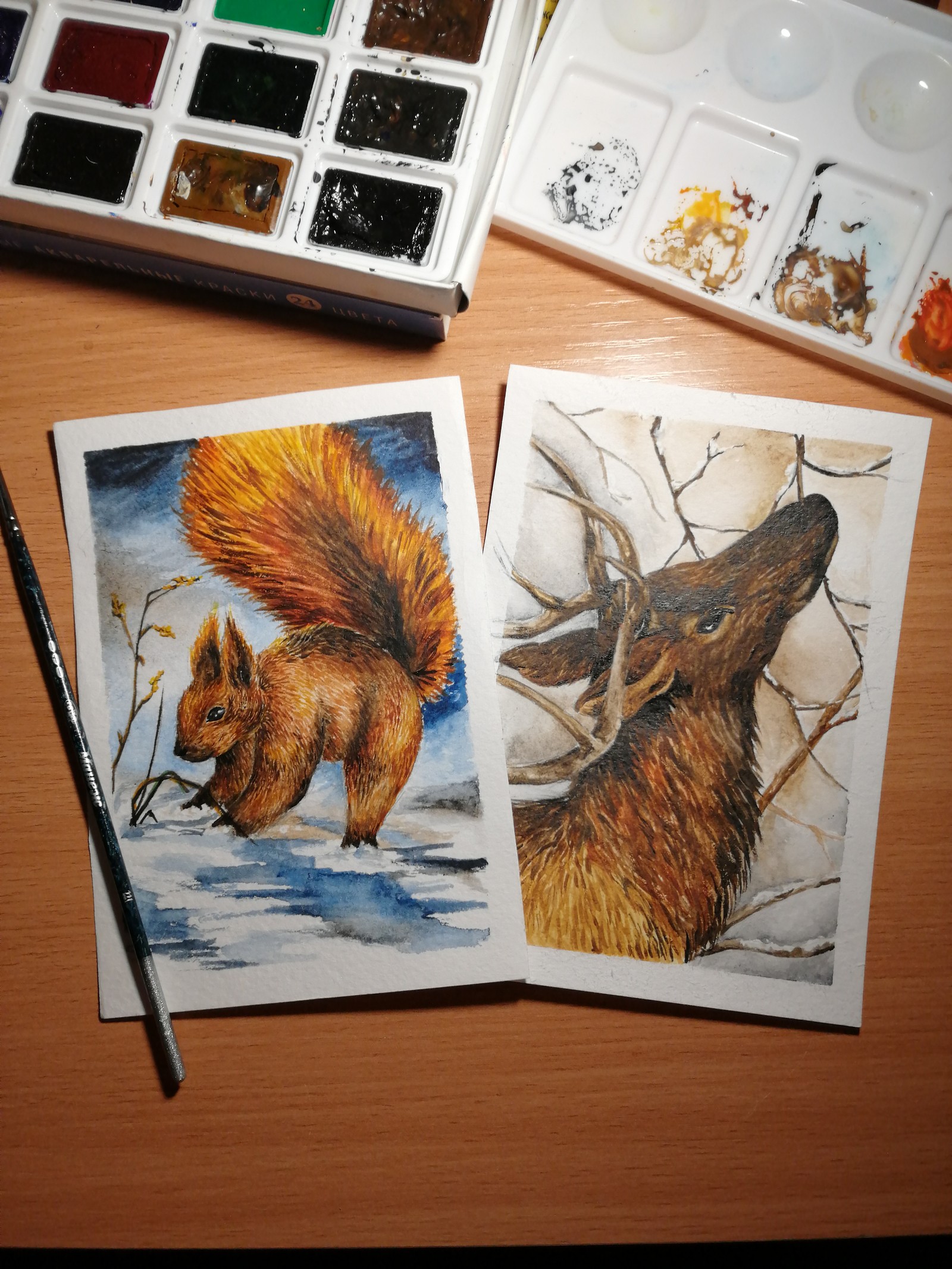 Animal postcards. - My, Drawing, Postcard, Animals