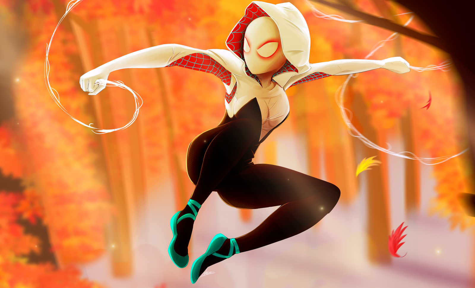 Ghost Spider - Art, Cartoons, Spider-Man: Across the Universes, Spider-gwen, Ncmares, Marvel, Gwen Stacy