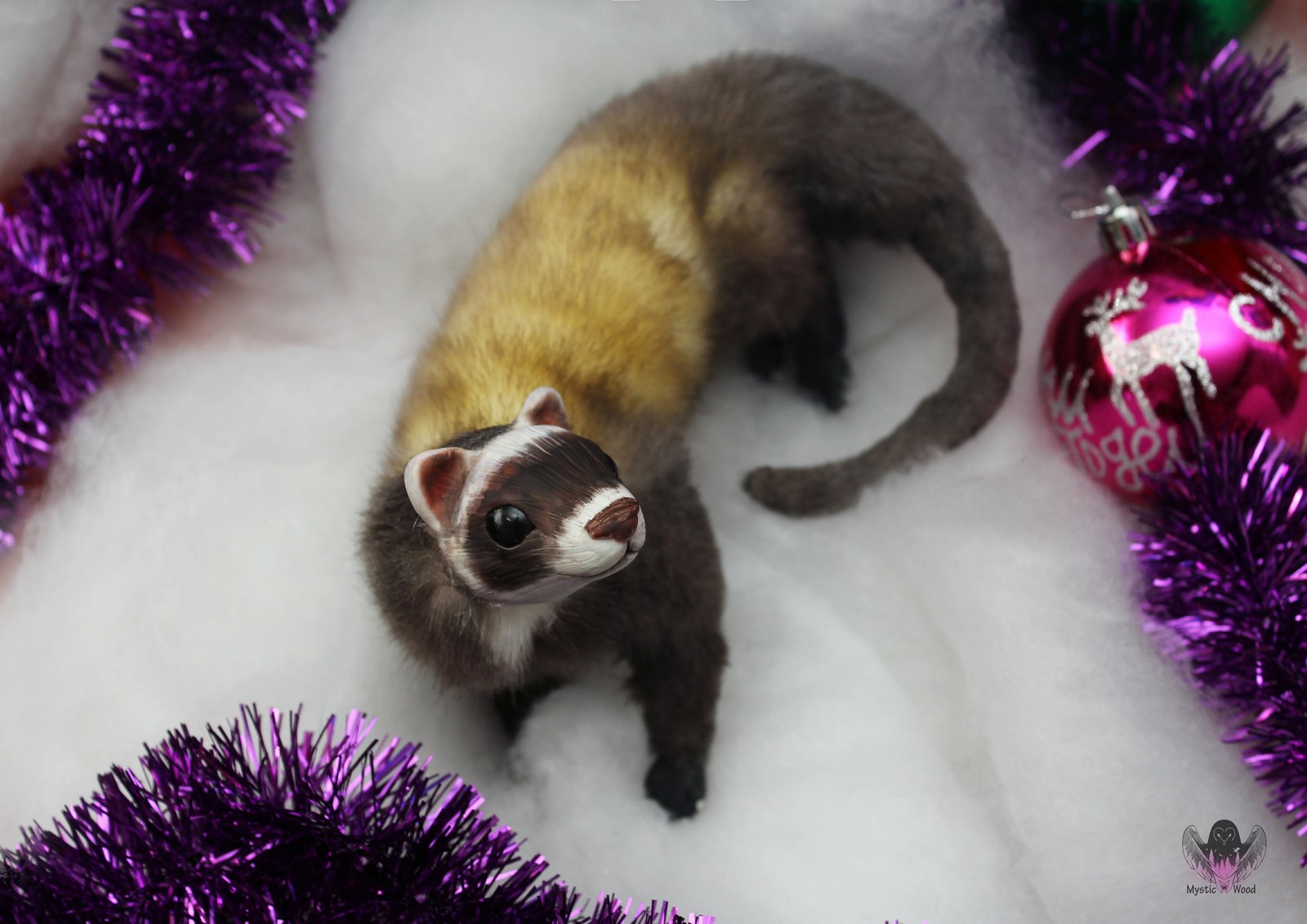 fluffy ferret - My, Ferret, Handmade, Polymer clay, Needlework without process, Longpost