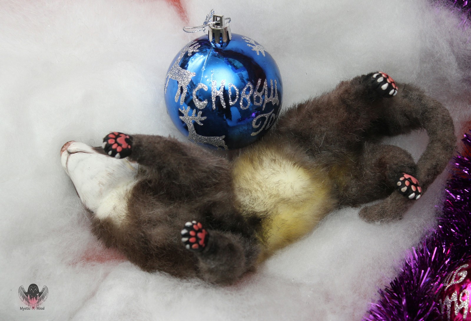 fluffy ferret - My, Ferret, Handmade, Polymer clay, Needlework without process, Longpost