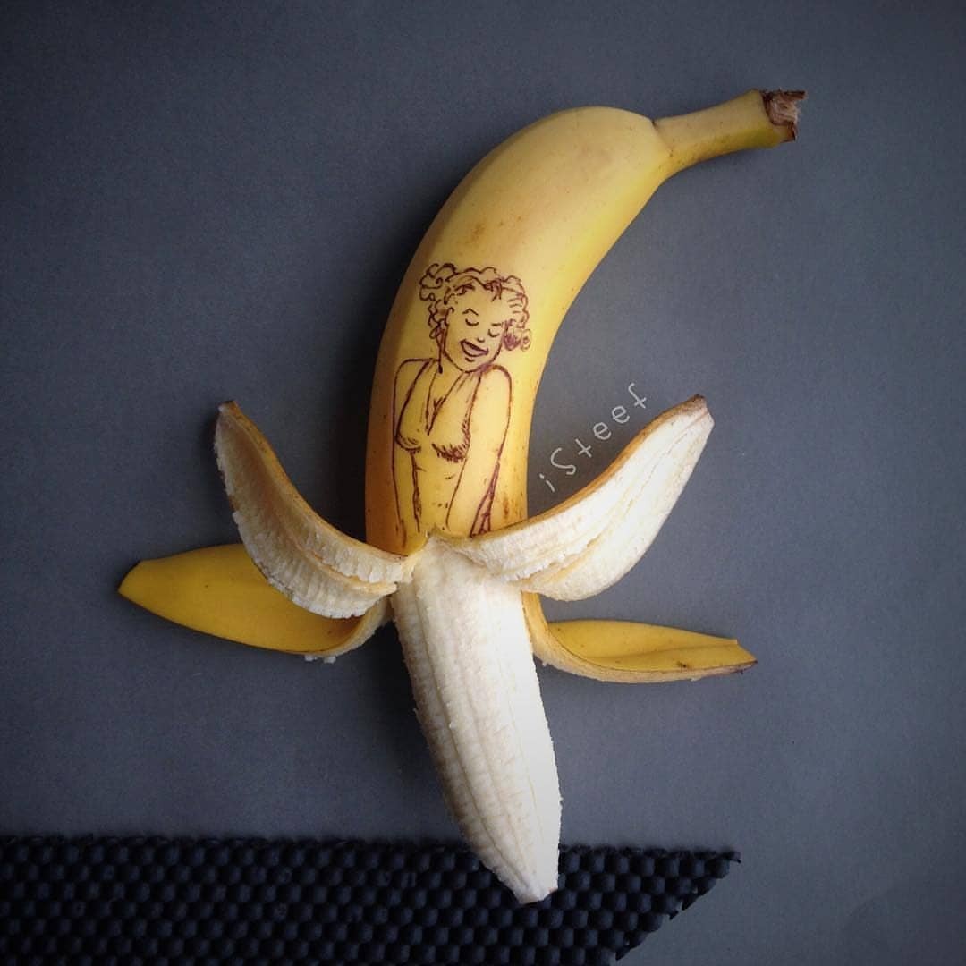 When just eating is boring - Banana, Art, Longpost