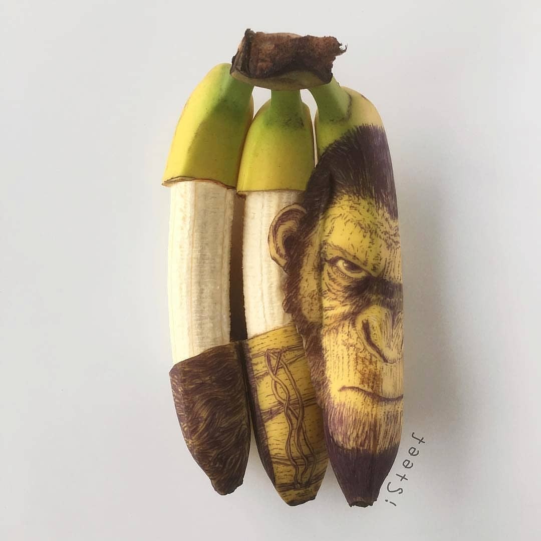 When just eating is boring - Banana, Art, Longpost