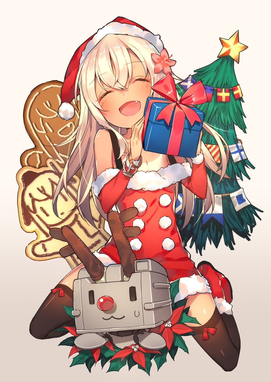 Merry Christmas - Kantai Collection, Ro, Ro-500, Rensouhou-Chan, Аниме, Anime Art, Рождество