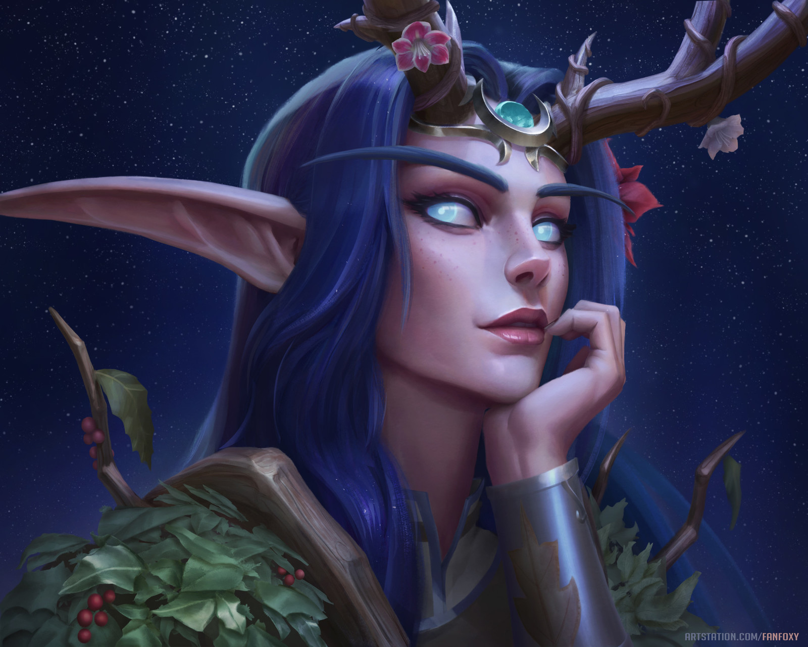 Night elf. - Art, World of warcraft, Night elfs, Fanfoxy