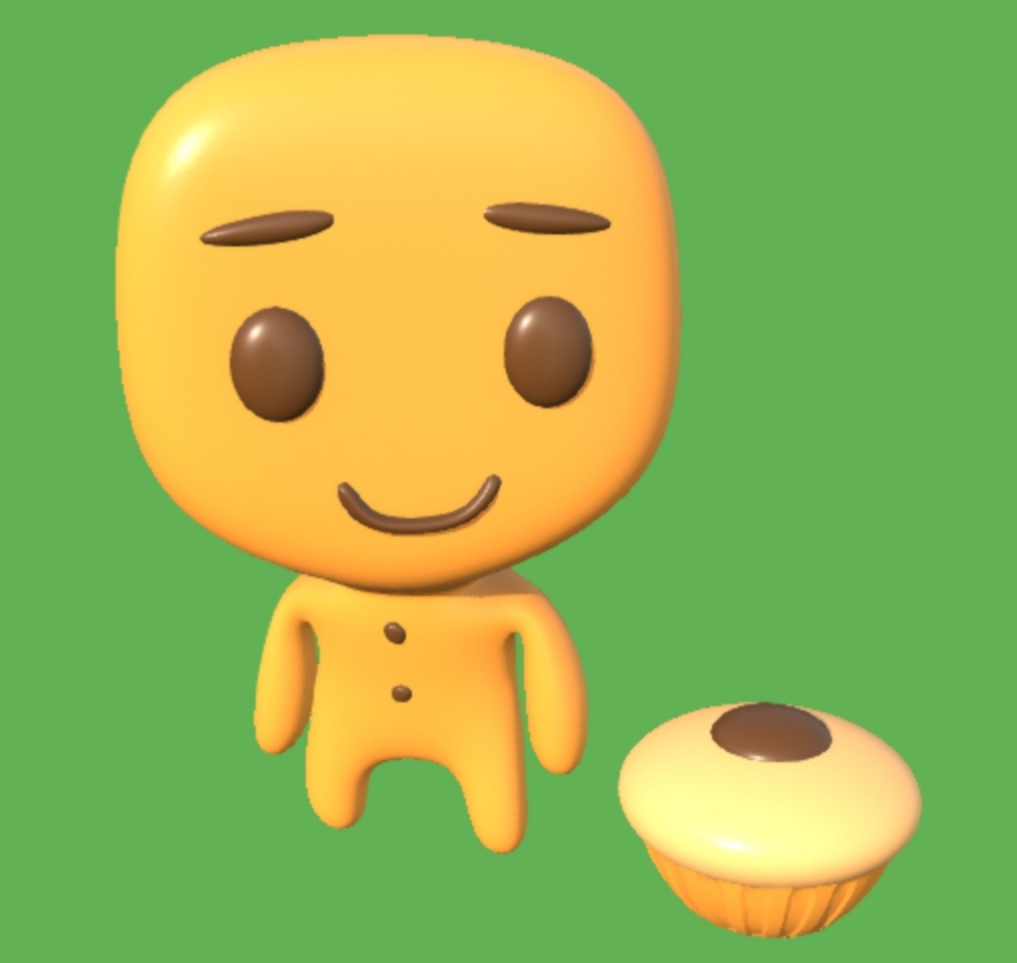 Cookie v2.0 (free) - My, 3D, 3D modeling, Cookie, Peekaboo