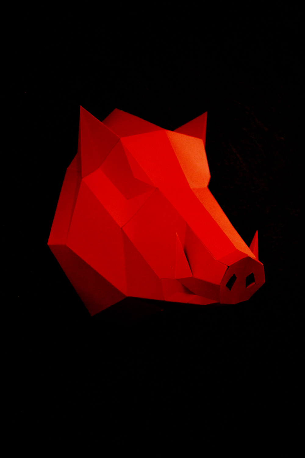 Straight out of hell - My, Papercraft, New Year, Boar, Longpost