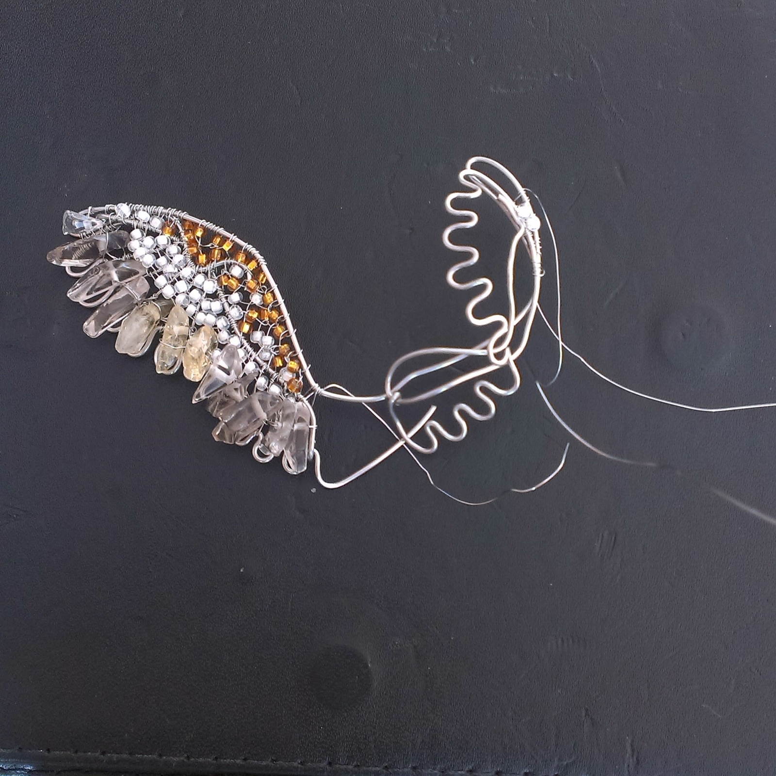 My wire creature. Owl - My, Needlework with process, Owl, Wire jewelry, Wire wrap, Decoration, Longpost