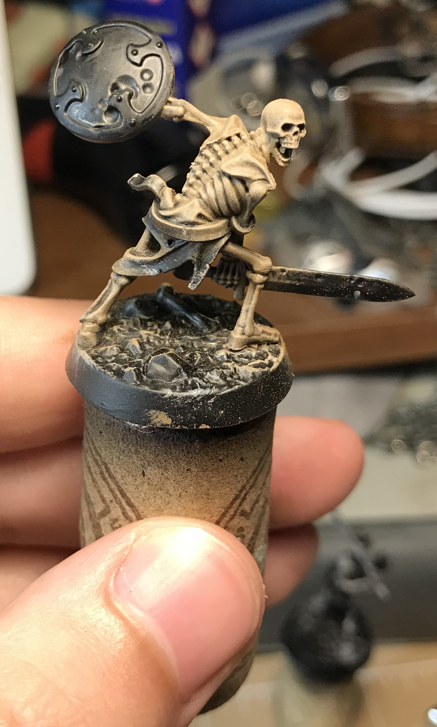 Как покрасить кости скелетов/ How to paint skeletons' bones - Моё, Wh painting, Sepulchral Guard, How to Paint Warhammer Figures, Bones, Shadespire, Покраска миниатюр, Длиннопост