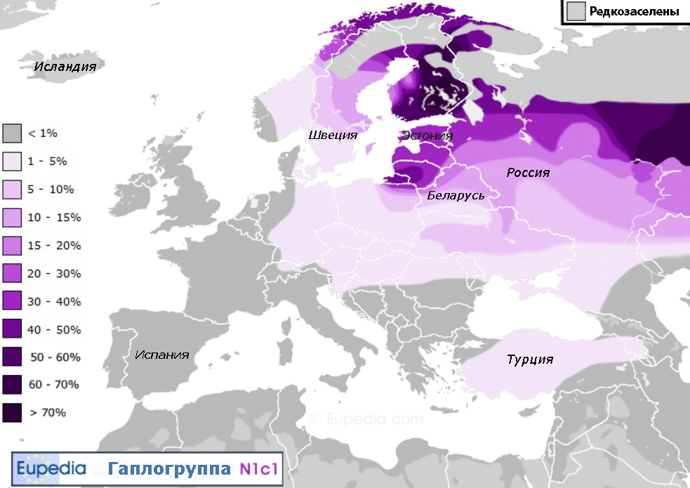 Карта гаплогрупп мира