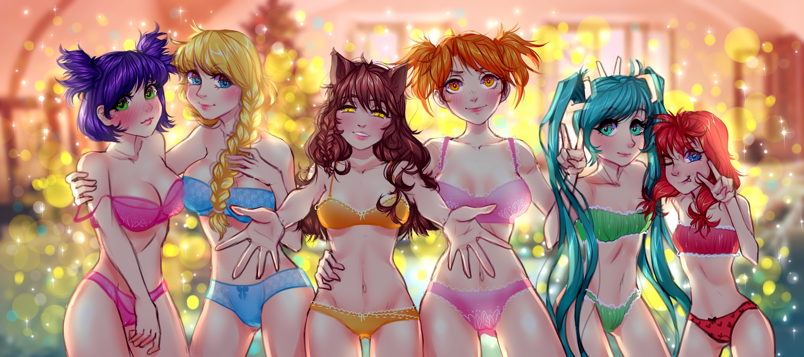 -Join our celebration! - Endless summer, Visual novel, Underwear, Art, Hatsune Miku, Alisa Dvachevskaya, Nenkoket