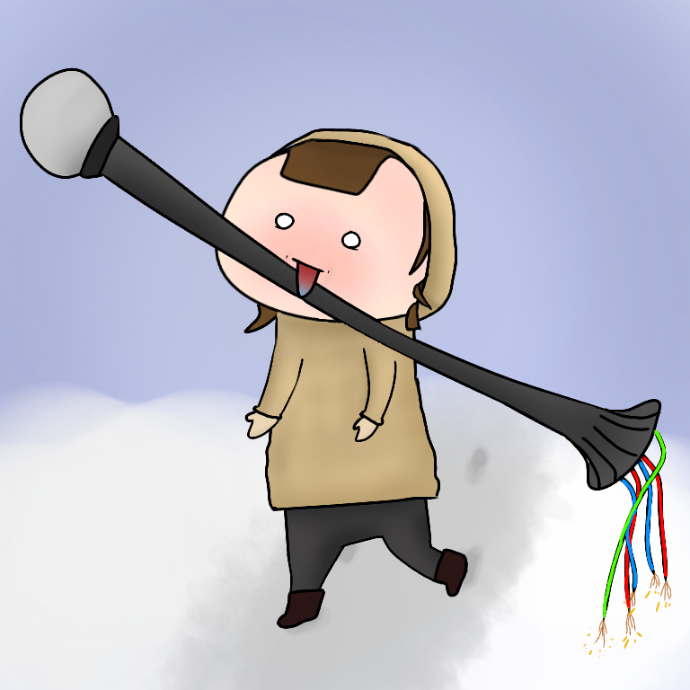 When I wanted to lick an iron post. Oops… - My, Winter, Drawing, Beginning, Humor, Funny