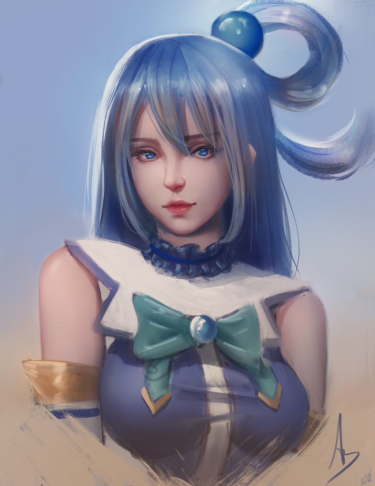 Aqua - Anime Art, Аниме, Konosuba, Aqua, Trung Bui