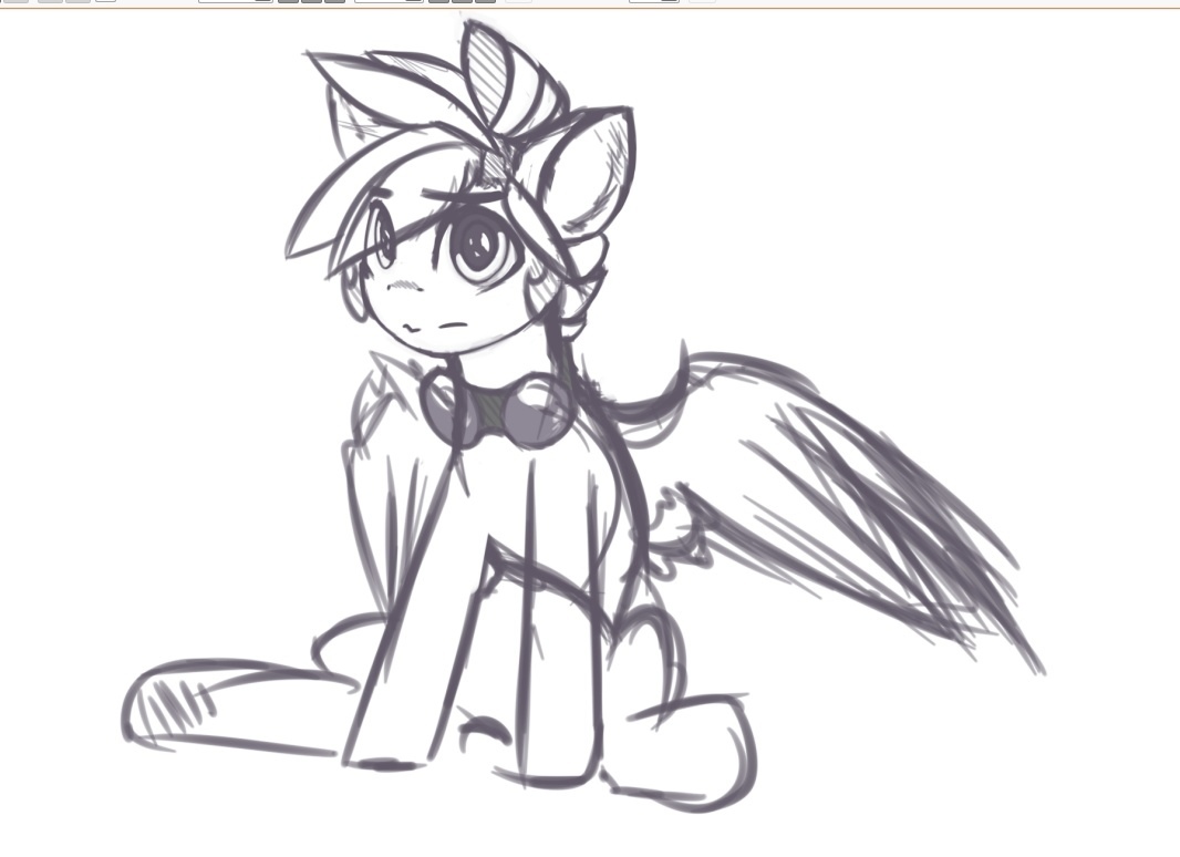 Laziness took its toll, I degraded somewhere - My, Painting, Rukozhop, Sketch, Longpost, My little pony