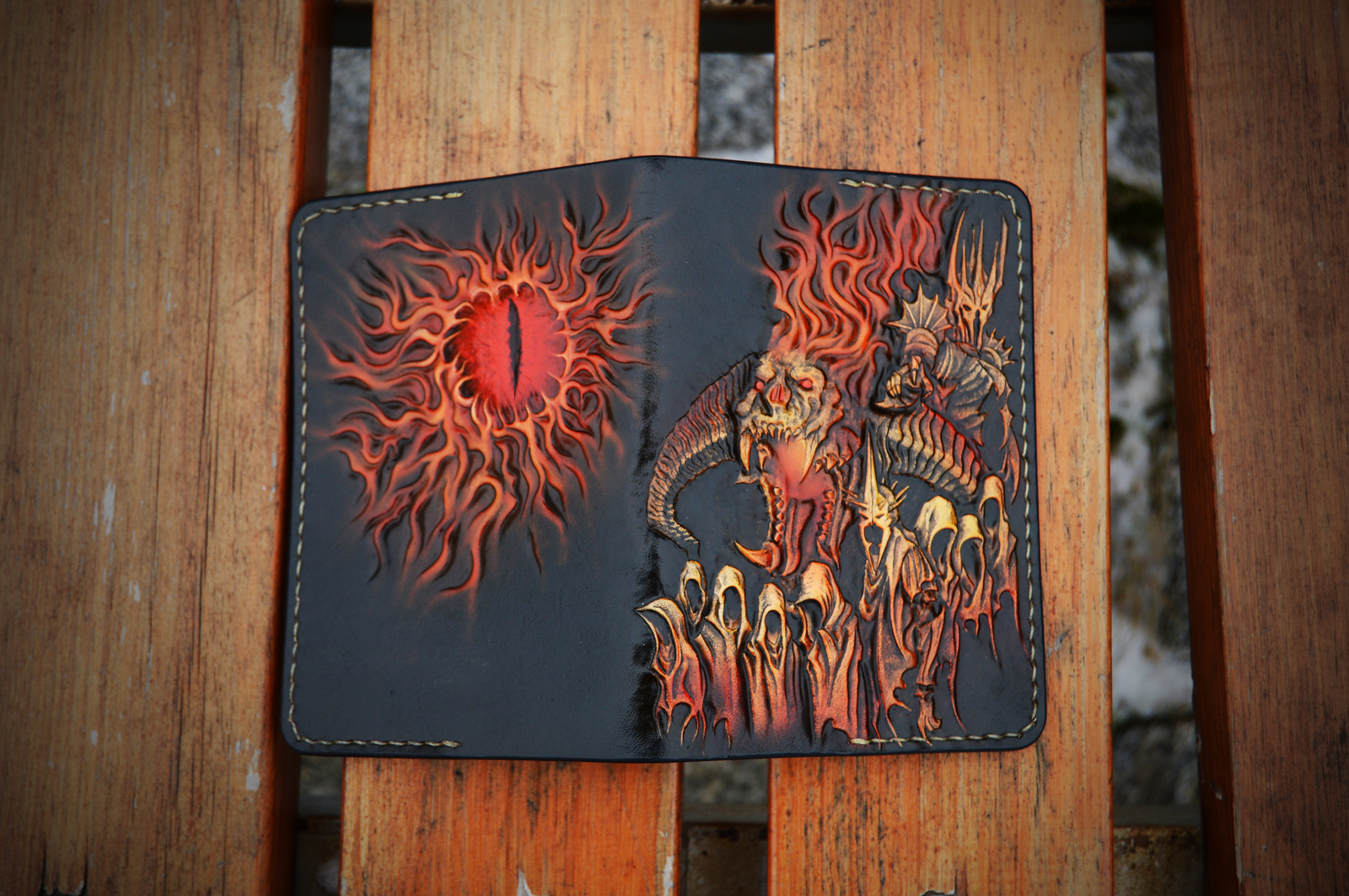 Lord of the Rings. Passport cover. - My, Lord of the Rings, Sauron, Balrog, Nazgul, Leather, Embossing on leather, Cover, Longpost