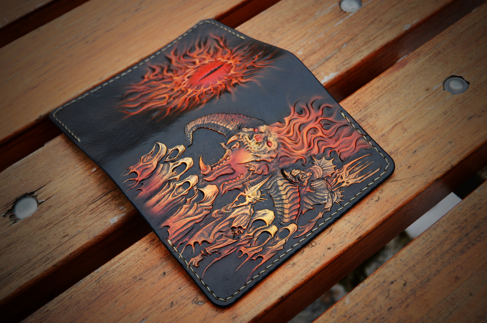 Lord of the Rings. Passport cover. - My, Lord of the Rings, Sauron, Balrog, Nazgul, Leather, Embossing on leather, Cover, Longpost