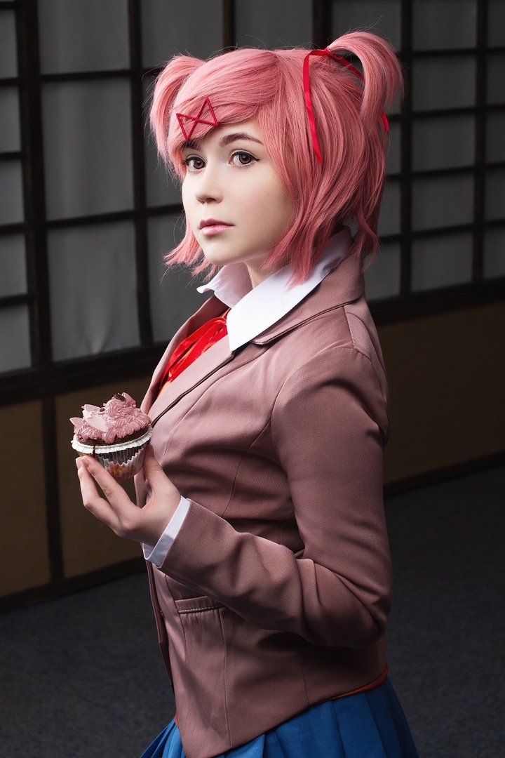 Some cosplay from Maddy - Doki Doki Literature Club, Natsuki, Anime, Not anime, Visual novel, Cosplay, , Longpost