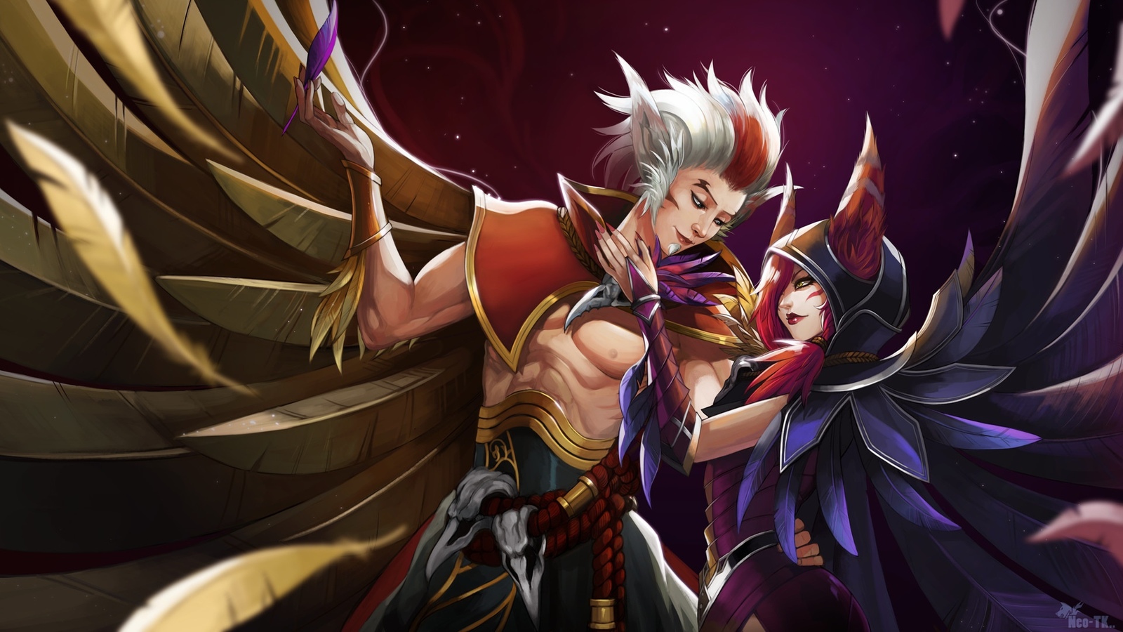 Xayah X Rakan Art - Арт, Taekwon Kim, League of Legends, Xayah, Rakan