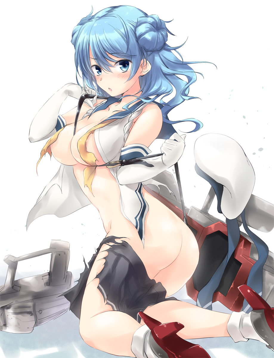 Urakaze - NSFW, Kantai Collection, Urakaze, Этти, Heavily damaged, Anime Art, Аниме, Арт