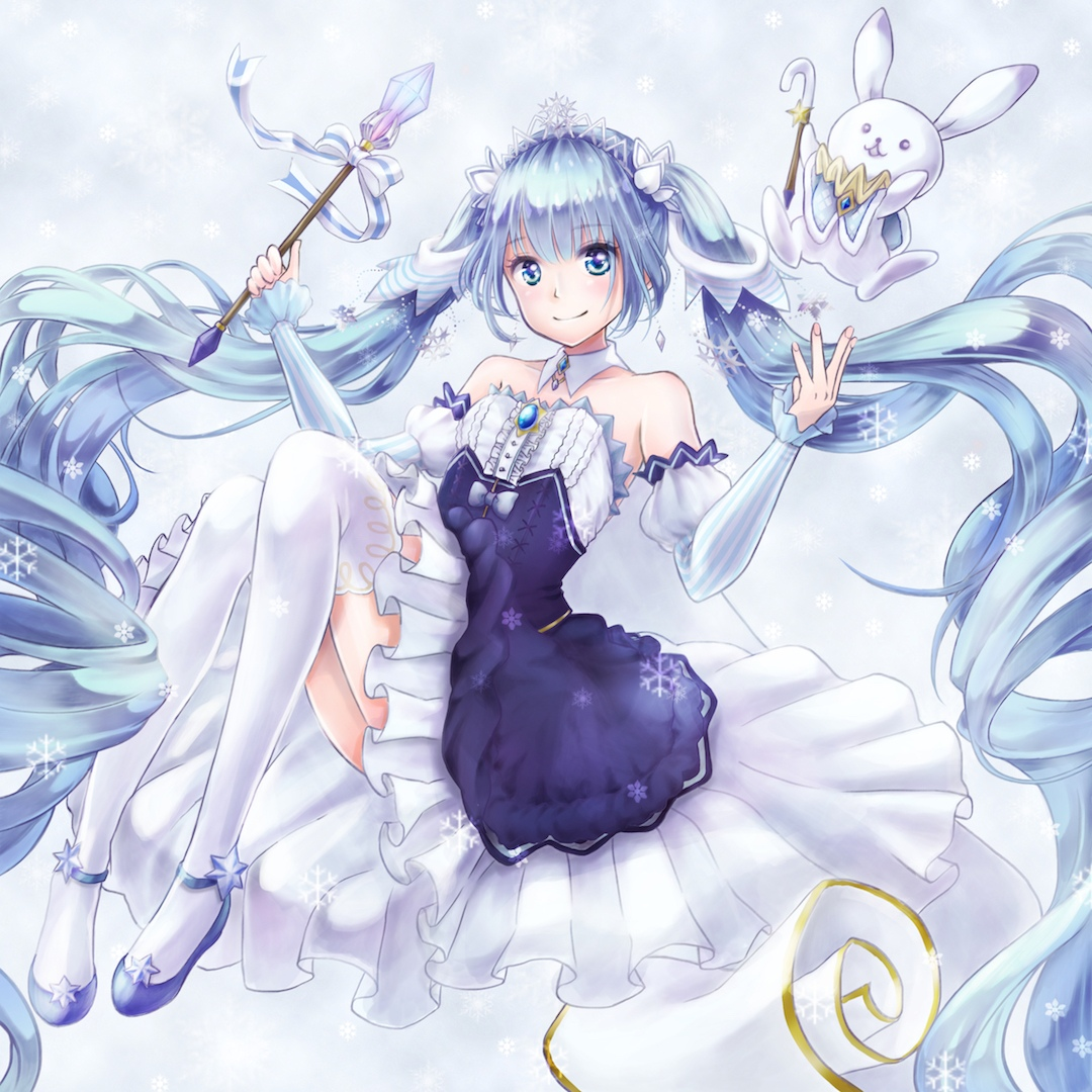 snow white beauty - Anime, Not anime, Vocaloid, Hatsune Miku, Anime art, Snow miku, Pixiv