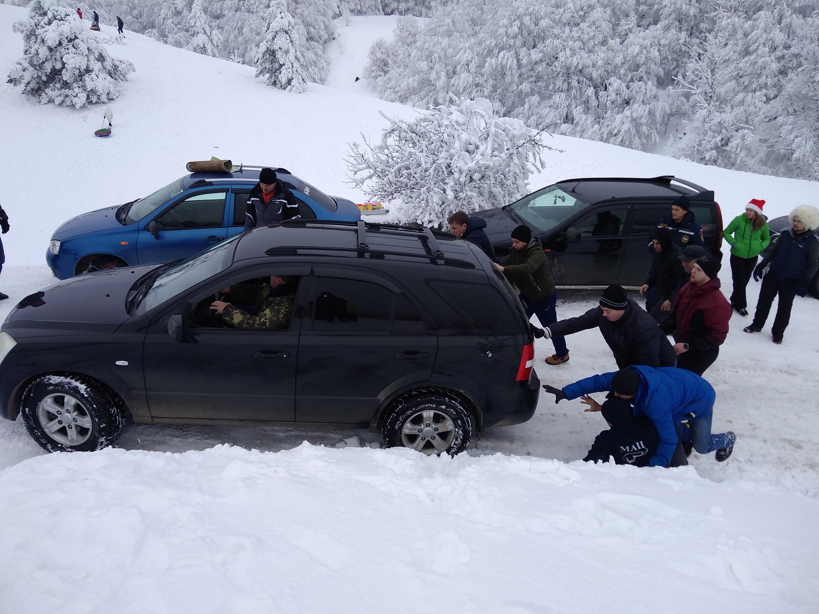 Crimean winter fairy tale and transport collapse - Ai-Petri, Crimea, Winter, , Black Sea, Summer tires, Longpost