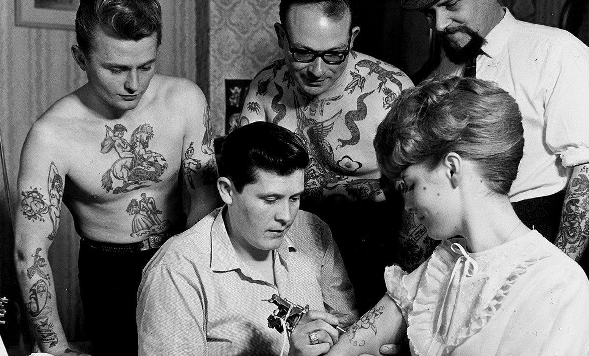 Tattoo retrospective: photos of masters and clients. - Tattoo, Retro, Old school, Longpost